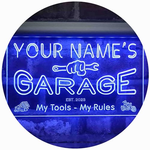 ADVPRO Personalized Your Name Est Year Theme Garage Man Cave Decor Single Color LED Neon Sign 16 x 12 Inches st4s43-pp1-tm-b