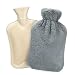 Bouillotte d'eau Chaude 1,8L avec Housse en Peluche Souple , Bouillotte en Caoutchouc Naturel Anti-fuite Bouteille d'eau Chaude, Fournir Chaleur et de Confort, Idéal pour Hivers Gris