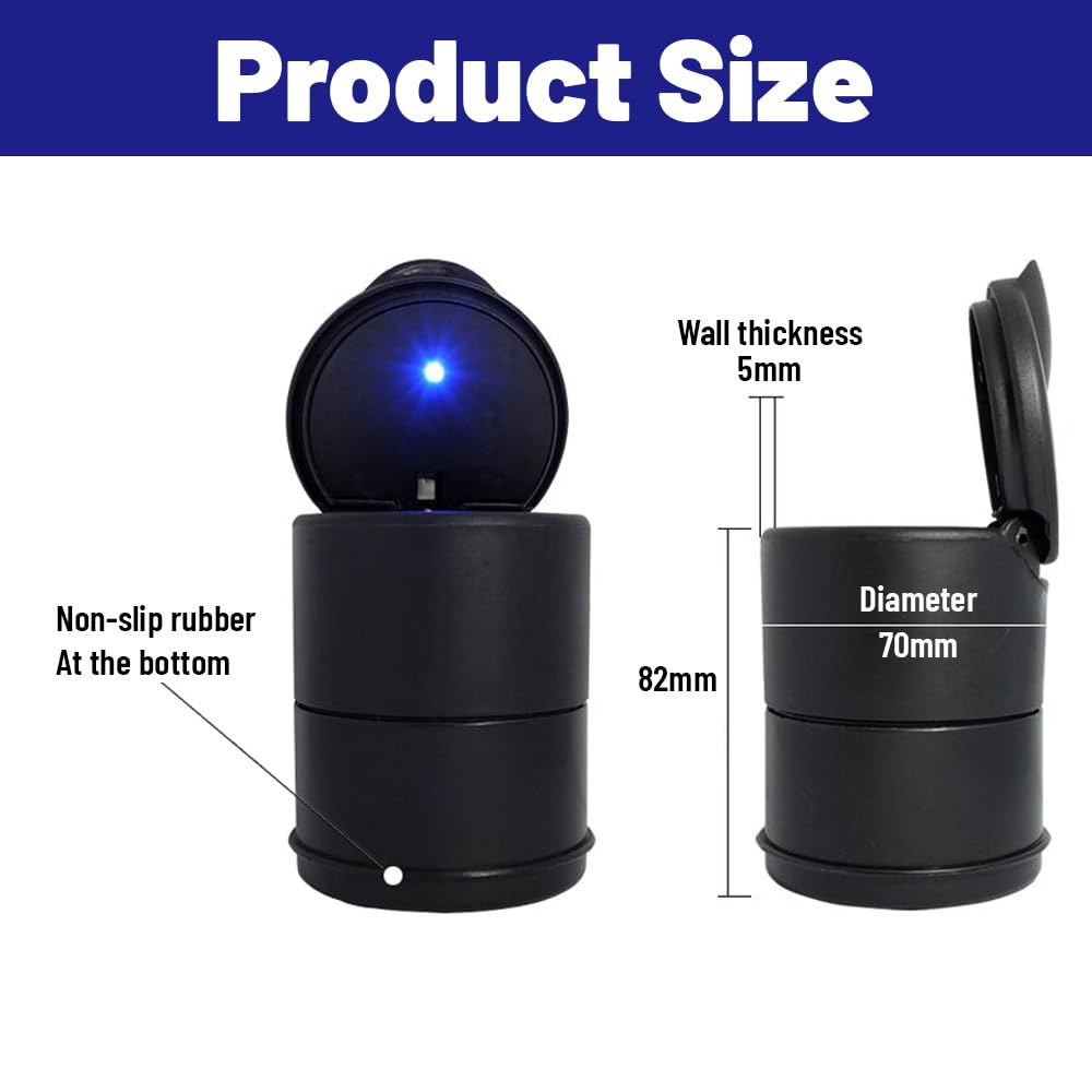 Car Ashtray with Lid - Portable & Smokeless -2