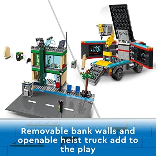 LEGO 60317 City Police Chase at the Bank with Helicopter, Drone and 2 Truck Toys for Kids 7 Plus Years Old, Xmas Present Idea for Boys and Girls, 2022 Adventures Series Building Sets