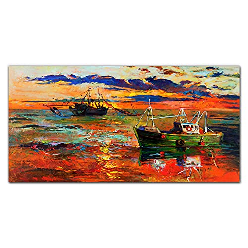 Décoration murale verre acrylique 100x50cm de mer et ciel pour maison