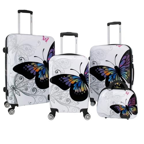 World Traveler Butterfly Luggage, 4-Piece Set