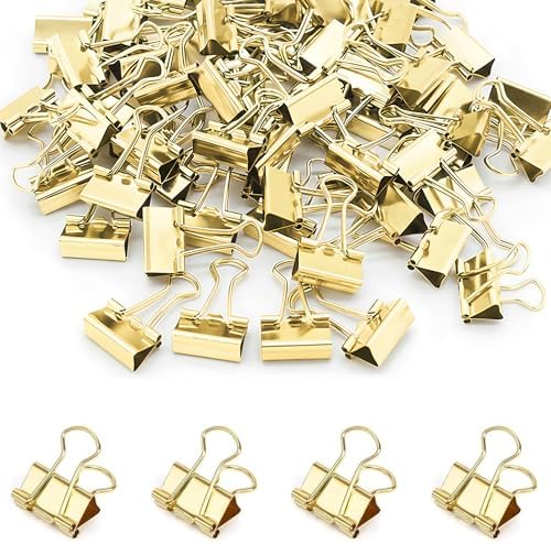 Paper Clips Label Amazon.com : 50 Pack Small Gold Binder Clips 3/4 Inch (19 mm), Colored ...