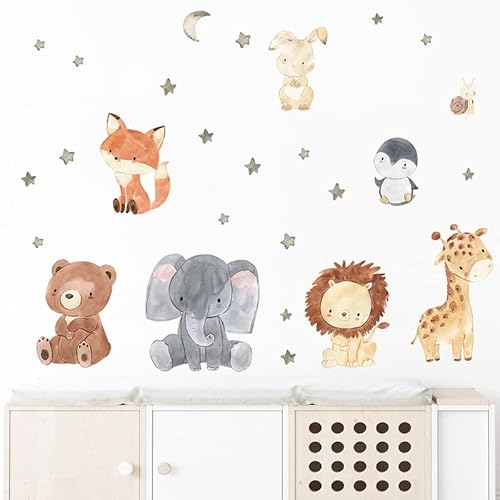 Yotdmk Wall Decals For Baby Room Decoration Cartoon Animal Fox Lion Elephant Giraffe Wallpaper Kids Room Bedroom Wall Stickers Kindergarten Nursery Playroom Wall Decor Stickers Pvc Murals #TOP3