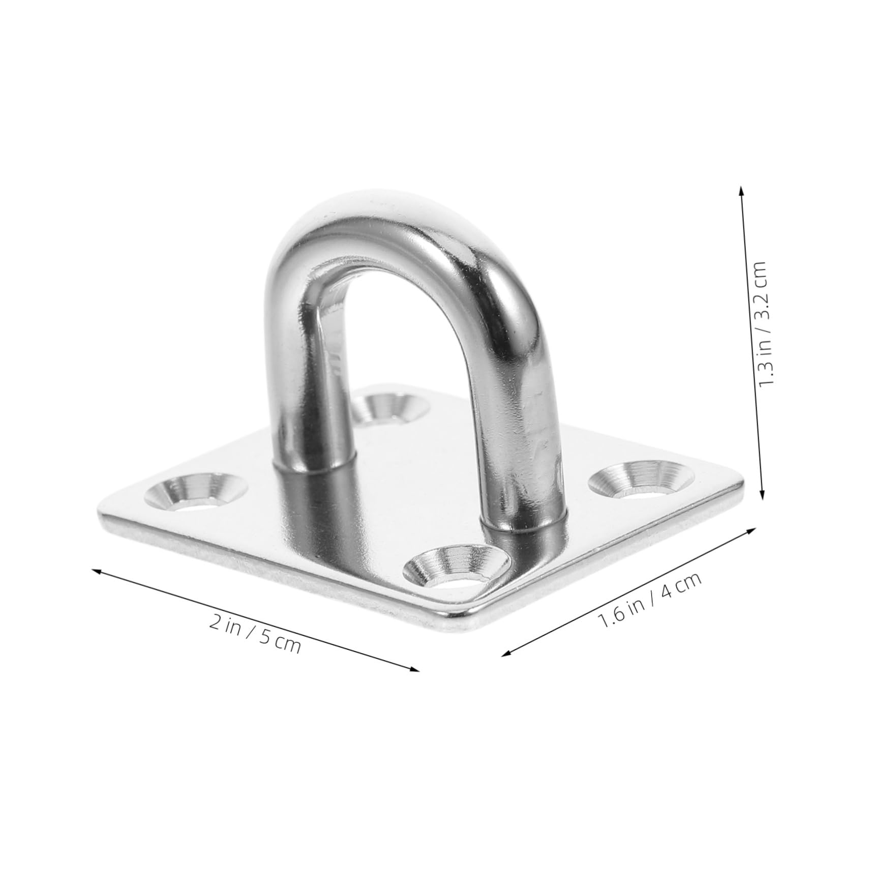 PRETYZOOM 2pcs Heavy Duty Stainless Steel Ceiling Hooks for Hardware Versatile Pad Eye Plate for Quick Installation and Exceptional Load Bearing Boat and Shade Sail Applications