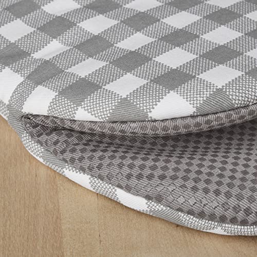 Image of KitchenAid Gingham Mini Oven Mitt 2-Pack Set, Grey, 5.5 inchx8 inch