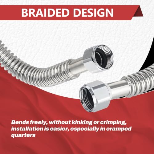 2piece EFIELD Flexible SS Corrugated Hose Connector,1" FIP x18"Length by EFIELD - Used condition - Image 5