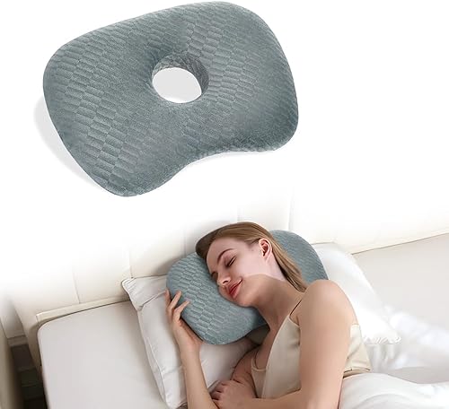 Miniatura 11 de Almohada de perforación de oreja con un agujero para CNH y dolor de oído, inflamación y úlceras por presión para dormir de lado, almohada de algodón