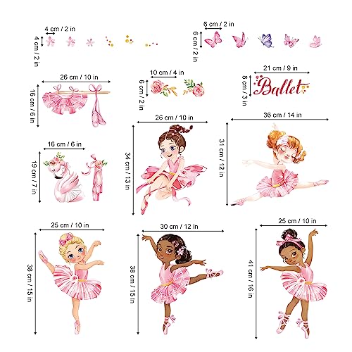 Vinilos decorativos de niña bailarina en pared miniatura 5