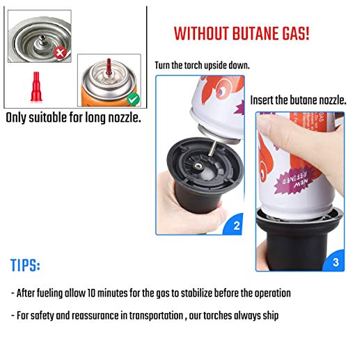 Butane Torch, Jun-L Big Blow Torch Refillable Cooking Torch Lighter, Adjustable Flame For Desserts, Bbq, Soldering With Safety Lock (Butane Gas Not Included) (Black) #TOP3