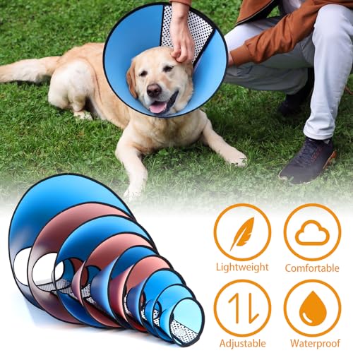 Image of Paterr 9 Pcs Soft Dog Cone Collar Adjustable Protective for Pet Flexible Plastic Cone for Dog After Surgery Recovery E Collar for Wound Healing Small Medium Large(Colorful)