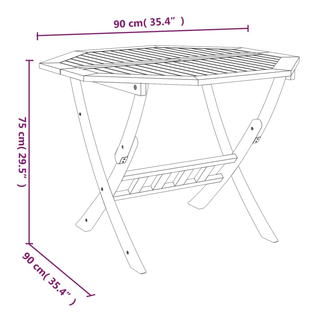 vidaXL Ensemble à Manger de Jardin 5 pcs Bois d'acacia Solide