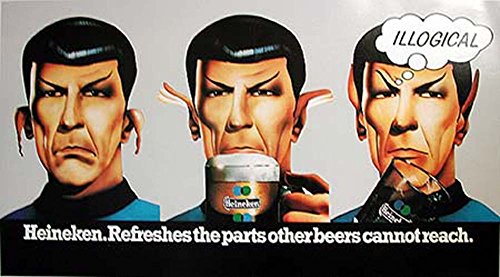 Vintage Star Trek Mr Spock Heineken Beer Poster