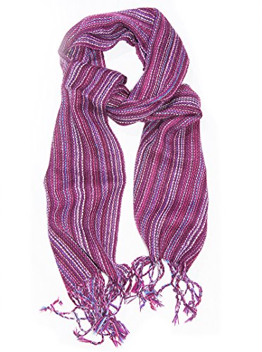 Gamboa Warm Alpaca Scarf - Burgundy Striped Design