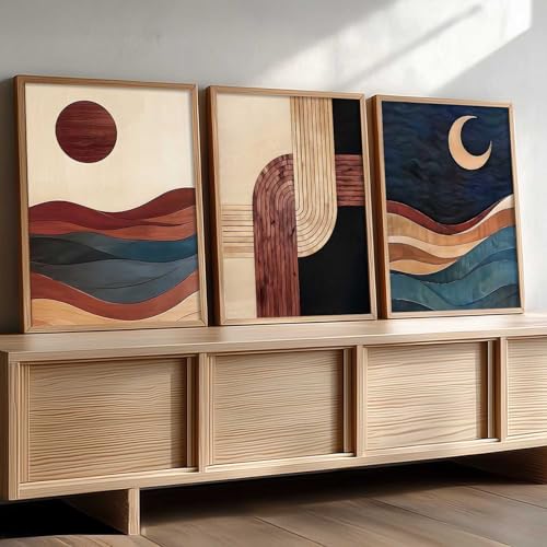Image of kotart Boho Art Home Decoration Painting | Paintings With Frame For Living Room Bed Room Hotel Wall Decor Digital Reprint Set of 3 (19X25 inch)