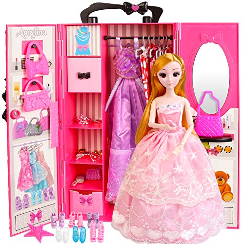 barbie doll wardrobe set