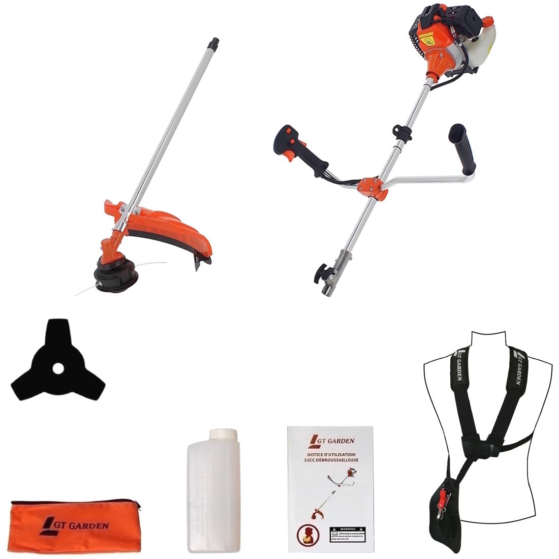 GT Garden Débroussailleuse Thermique 52 cm3-3 CV