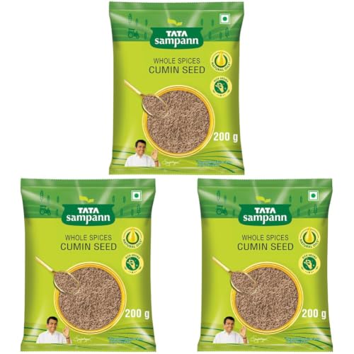 Image of Tata Sampann Cumin Seed (Jeera), Whole Spices, Natural Oils*, Rich Aroma, 200g (Pack of 3)