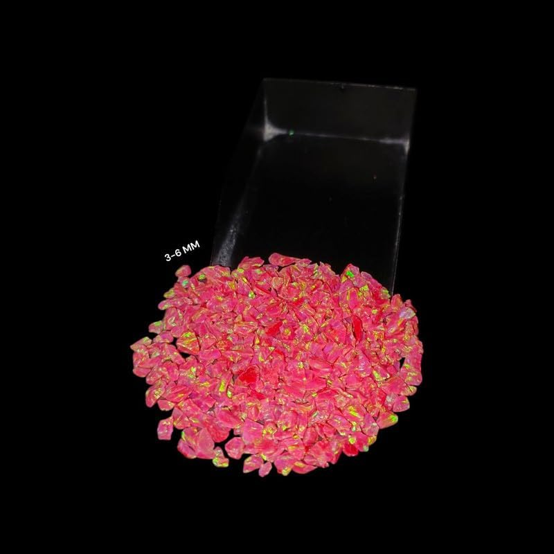 Rose Red Opal Loose Gemstone All Size Multi Fire Opal Crushed Gems for Inlay Material Woodworking, Fine Custom Jewelry Making