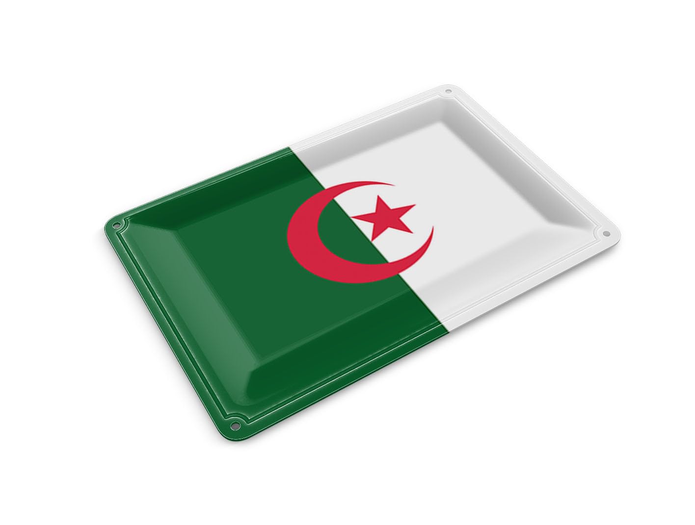 Femer Tin Postcard Flag of Algeria 14 x 10 cm Flag of Algeria Decorative Sign