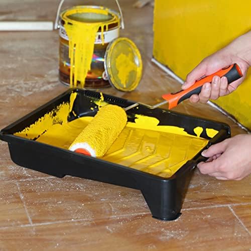 ValueMax Paint Roller Kit, 16 Piece Wall Painting Set Including Paint Rollers with Frame, 2 Painting Trays, Masking Tape, Paint Brush, Paint Drop Cloth, for Painting Walls and Cellings