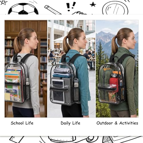Sunnymove 72 Pack Clear Backpacks Bulk,Black by Sunnymove - Used condition - Image 6