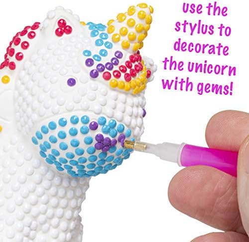 abeec Decorate Your Own Unicorn with Gems - Diamond Art for Kids - Craft Kits for Kids - Unicorn Gifts for Girls - Gifts for 9 Year Old Girls - Contains Resin Unicorn, Assorted Gems & More