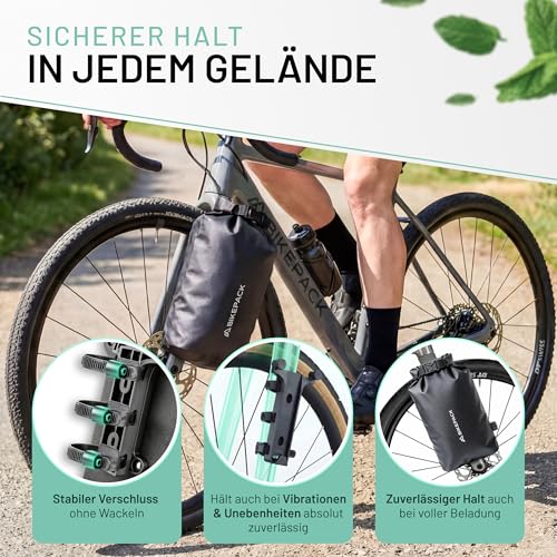BIKEPACK Bikepacking Gabeltaschen Fahrrad - Gravelbike Fahrradtasche Gabel vorne - Fork Bag - Fahrrad Front Gabeltasche Vorderrad 6L - Bike Packing Taschen 100% wasserdicht