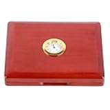 YuRui TENG Elegant Wood for Saxophone and Clarinet, 5 Reeds Capacity, Switch, Humidity Monitoring with Hygrometer, Secure Storage Solution (Amber)