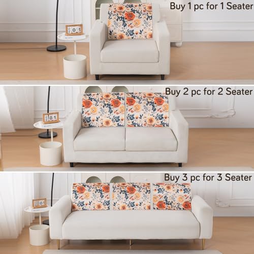 Image of HOKIPO 'Nature Muse' 1 PC Backrest Mat for Sofa Cover | Premium HD Printed Holland Velvet Mat, Caramel Ambrosia (IN-922-L-D8)