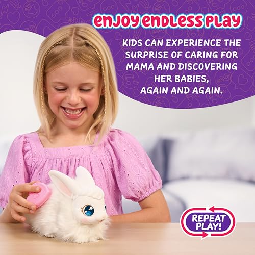 little live pets bunny mama surprise toy set hutch interactive animal playset with 3 surprise babies 20 sounds bunny accessories for girls ages 3