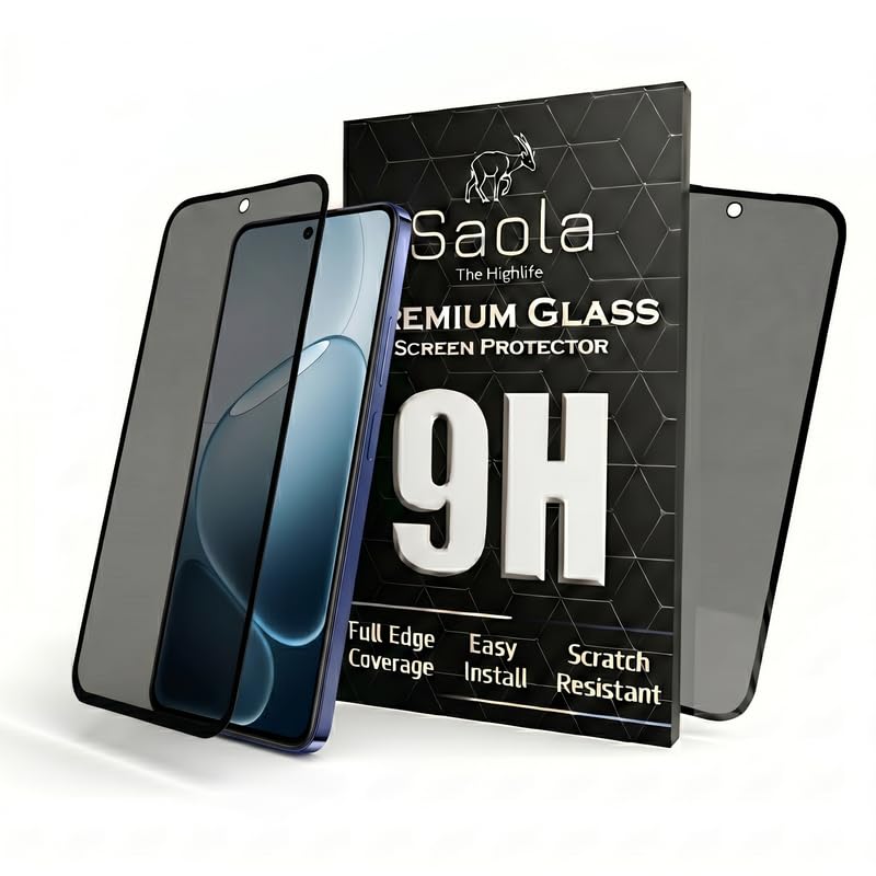 Image of Saola Ultra Privacy Tempered Glass For Oppo F31 Pro Plus 5G (PACK OF 1) with Free Installation Kit. Full screen Coverage. Free Replacement If Received Damaged - 6.8 inch