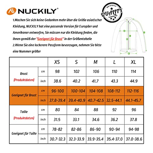 NUCKILY Herren Radsport Jacken Langarm Radsportanzüge Radtrikot Radfahren Kleidung Langärmeliges Fahrradtrikot mit Thermofleecefutterfür Herbst/Winter Mit 3 Taschen - Image 8