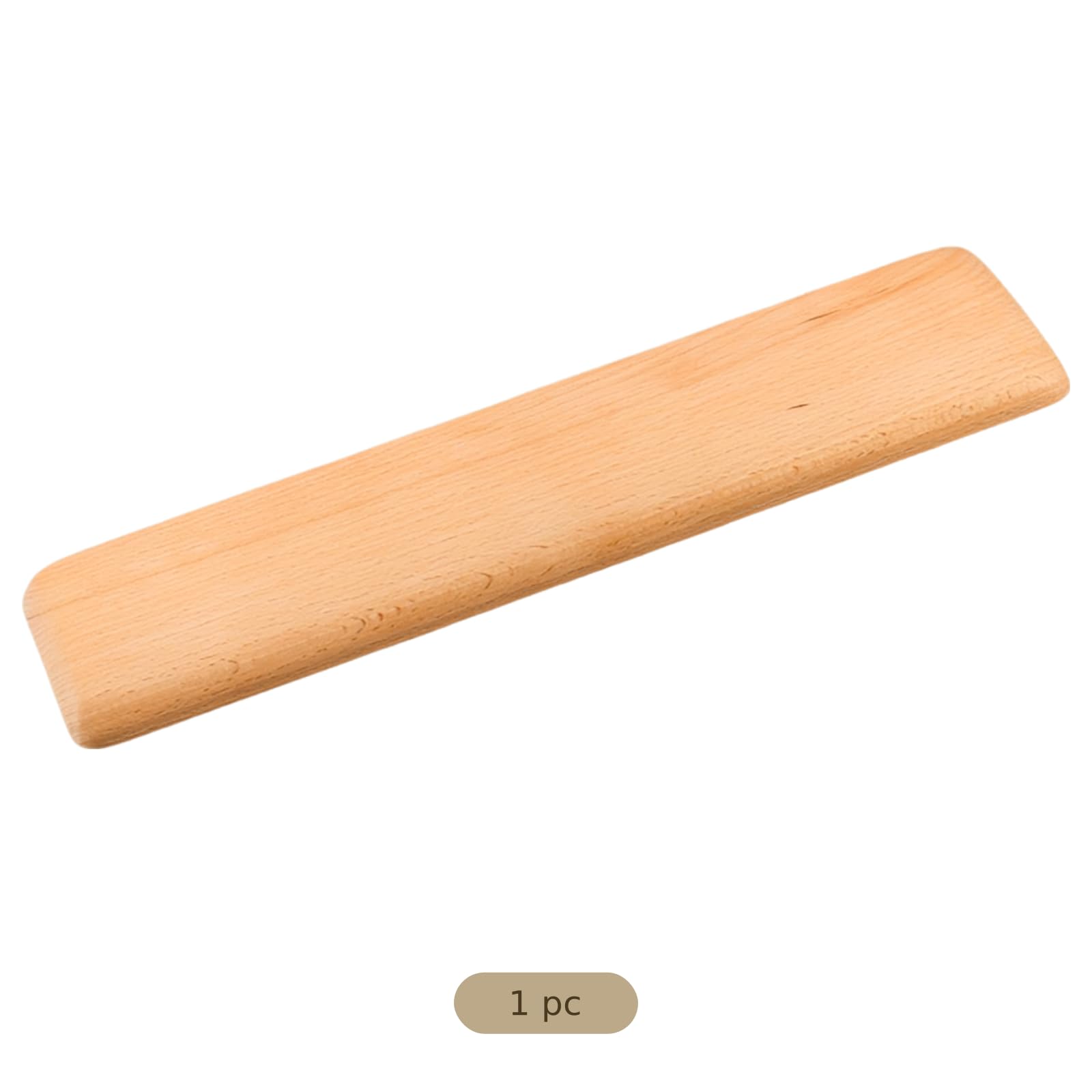 Tastatur-Handballenauflage aus Buchenholz, 36 cm ergonomische Handgelenkstütze für 87-Tasten mechanische Tastaturen, Massivholz mit rutschfester Unterseite, für Gaming, Büro und Zuhause, Naturmaserung