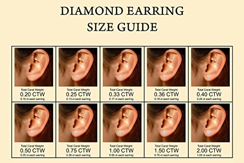 The Diamond Deal .50Ct (1/2Cttw) Carat Round Brilliant Solitaire Lab-Grown Diamond Matini Stud Earrings Women Girls Infants 14K Rose/Pink Gold 3-Prong Basket-Setting With Push Backs #TOP4