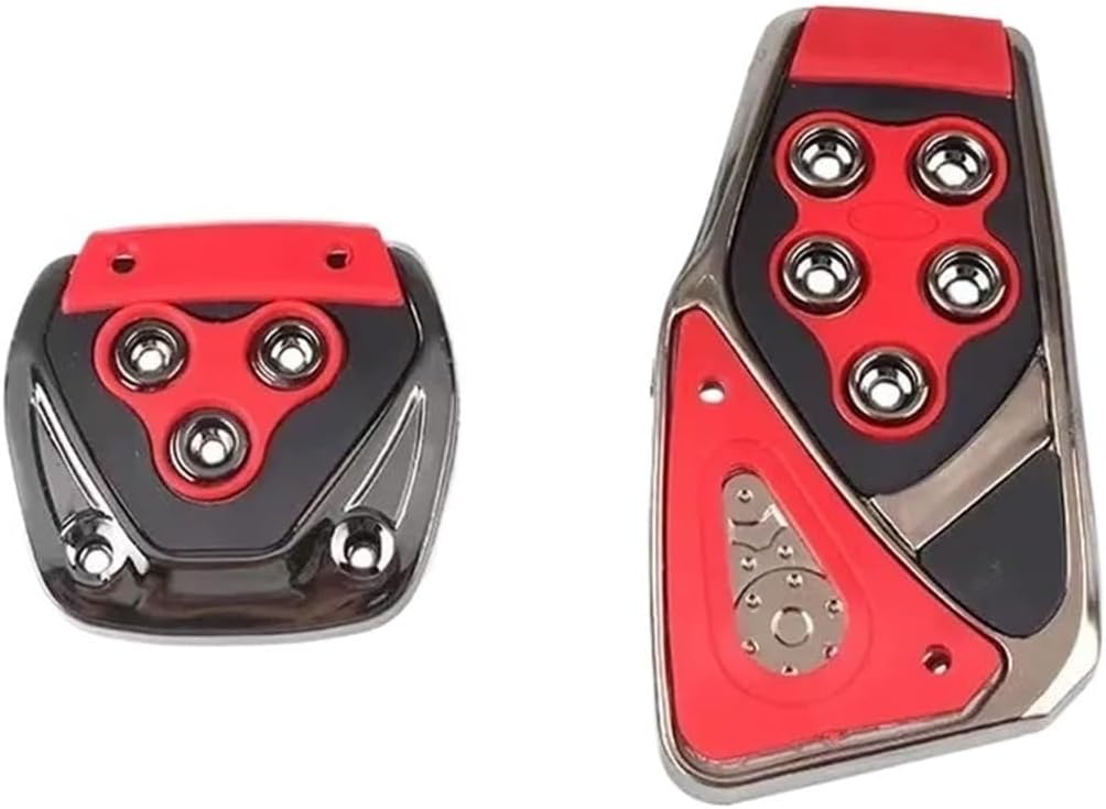 Brake Pedal Car Styling Racing Pedals Universal Automatic Set Kit car Foot Pads(Automatic Red Set)