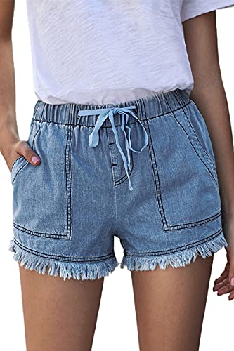 FANGJIN Pantalones cortos de verano para mujer., A azul cielo., XXL Cover