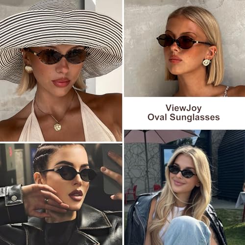 Retro Oval Sunglasses for Women Vintage 90s Y2K Trendy Designer Sun Glasses2