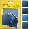 ZEFFFKA Parches termoadhesivos de mezclilla para interior y exterior, pegamento más fuerte, 100% algodón, kit de decoración de reparación en blanco y negro, 12 tonos de azul, tamaño 3″ x 4-1/4″ (3.0
