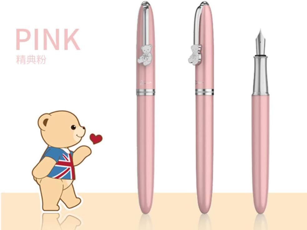 Asvine Picasso PS-922 Pink Classic Teddy Fountain Pen CIridium Fine Nib Ink Pen Gift Box Set for Office School