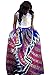 Lovezesent Women's African Print Pleated Maxi Dress Ball Gown Length Skirt Purple Medium