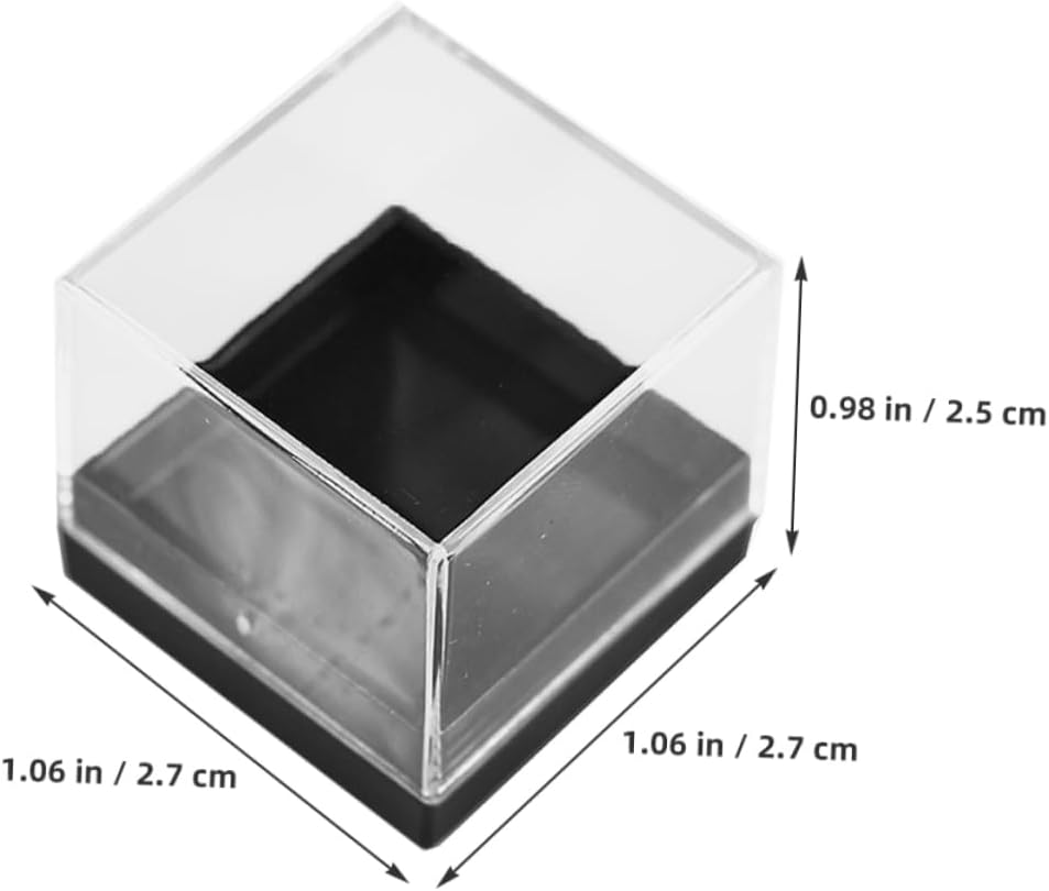 12pcs Mineral Sample Display Box Portable Plastic Specimen Storage Countertop Jewelry Holder Home Display Case Educational Storage Container Material