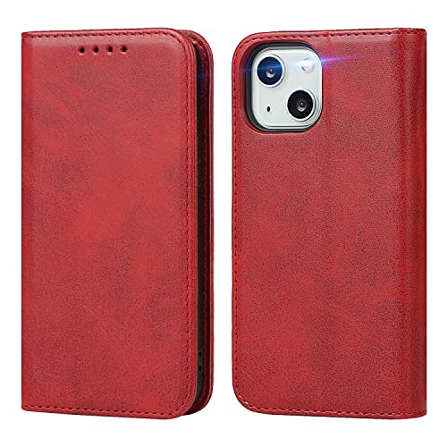 Étui en cuir de qualité Havaya rouge pour iPhone 15 Plus finitions premium