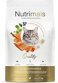 Ração Nutrimais Salmão Gatos Castrados Pele Sensível Super Premium Natural (7kg)
