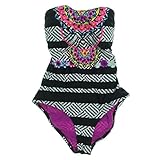  Traje de ba?o de una pieza Botanica Lace-Back, negro, peque?o