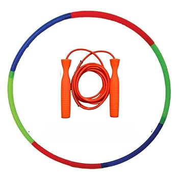 The MLS Ultimate Fitness Combo of Hula Hoop Exercise Ring and Skipping Rope (Multicolour)