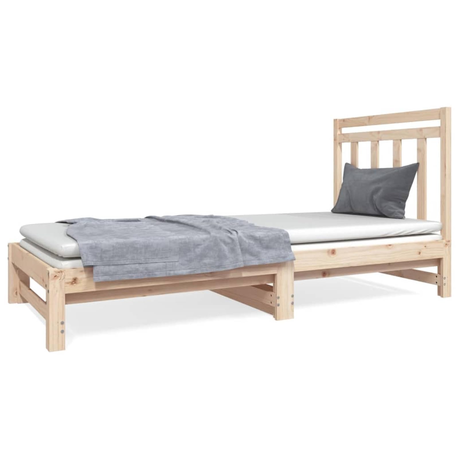 ATOMSTACK MAKER Set di 2 letti estraibili 90 x 190 cm, in legno massello di pino naturale, divano letto multifunzionale per adulti, ideale per ospiti e piccoli spazi, senza trattamento chimico