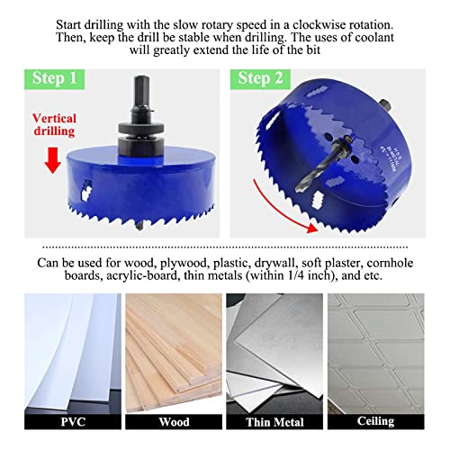 Image of 4-3 /8 Inch Hole Saw with Arbor, 1.2 Inch Cutting Depth