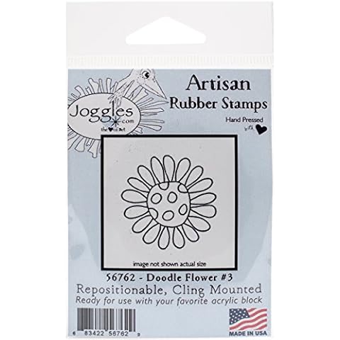 Joggles Cling Stamp x 2-inch Doodle Flower 3, Acrylic, Multicolour, 7.11x12.19x0.76 cm Cover