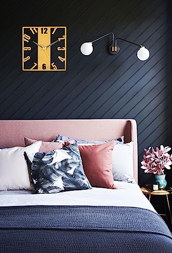 Image of METSY Metal Laser Cut Numerical Analogue Art Wall Clock Black & White for Home and Office | Metal Wall Art | Decor Items (Rectangular)